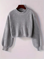Striktrøje Cropped Blød Blouson Ærmer | Virela