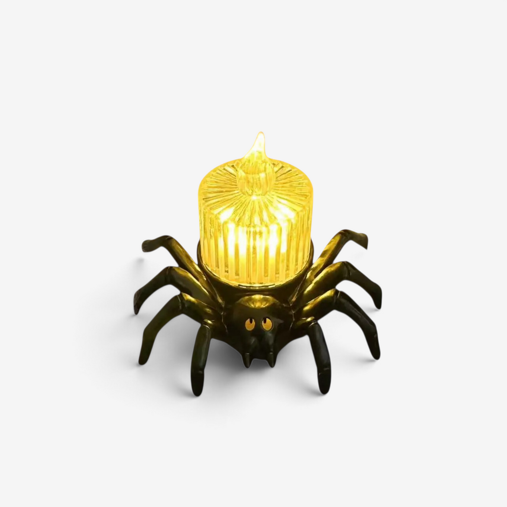 Dekoracyjny świecznik-pająk na Halloween, wykonany z tworzywa sztucznego | SpiderGlow