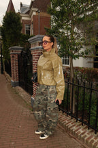 Camouflage cargojeans til kvinder med stretch-talje og afslappet hverdagsdesign | Honorine