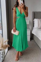 Plisseret maxikjole med lang, flydende pasform – Valerisse