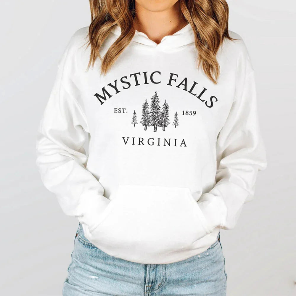 Bluza z kapturem o oversize’owym kroju z mieszanki bawełny, vintage’owym nadrukiem i kieszenią kangurką, zapewniająca komfort | Valtor