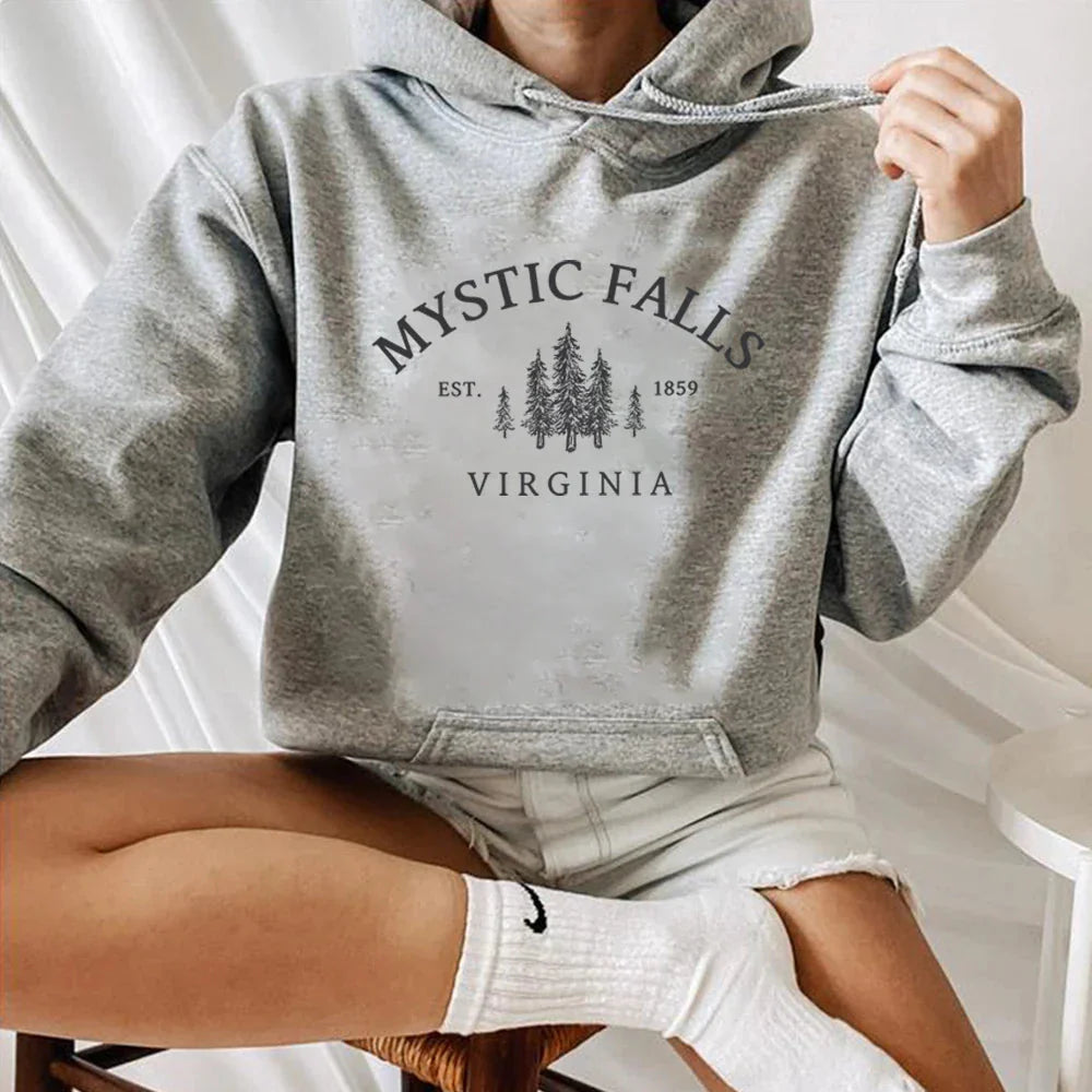 Bluza z kapturem o oversize’owym kroju z mieszanki bawełny, vintage’owym nadrukiem i kieszenią kangurką, zapewniająca komfort | Valtor