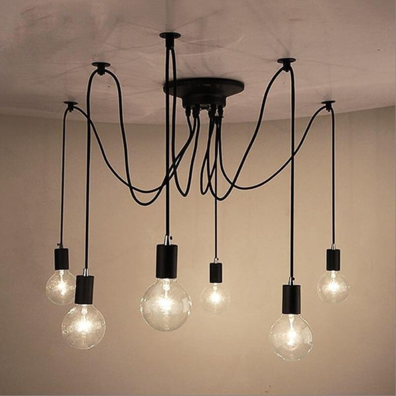 Lampa sufitowa z wieloma kloszami regulowany wielokabel metal | FlexiBeam
