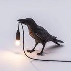 Lampa stołowa ceramiczna figurka kruka design | Corvessa