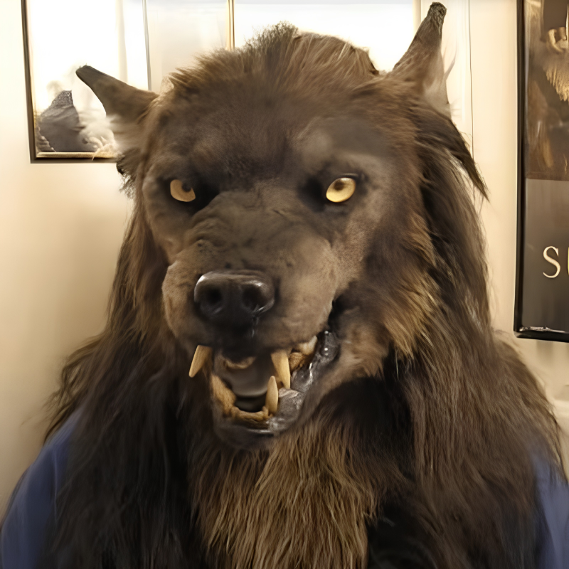 Zakrywająca całą twarz maska wilkołaka z lateksu na Halloween | WolfFury