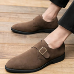 Męskie buty ze spiczastym noskiem, typu monk strap, w klasycznym stylu | Denvor