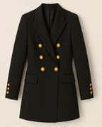 Polyester Blazer Met Lange Mouwen-Blazar-Velani-Zwart-S-Velani