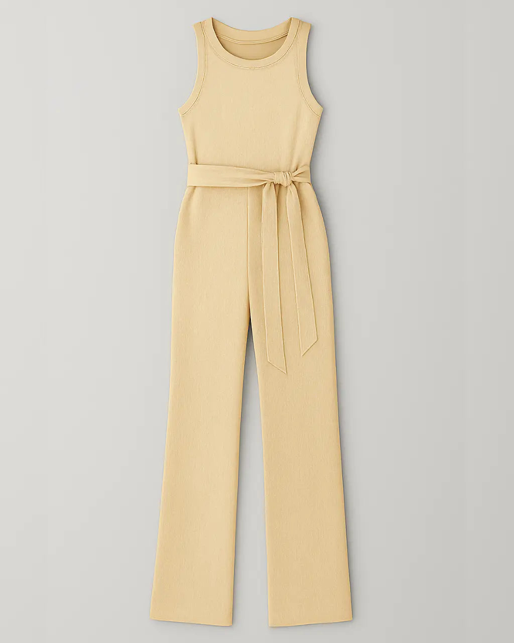 Polyester Jumpsuit Met Glitterdesign En Tailleband-Jumpsuits-Velani-Goud-S-Velani