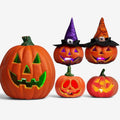 Zestaw dekoracji w kształcie dyni, LED, zasilany bateriami, na Halloween | GlowPumpkin