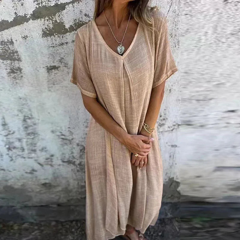 Aurelia Vire - elegancka damska sukienka z długimi rękawami, casualowa, wygodna, na jesień i zimę