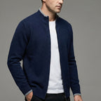 Sweater slim fit uld lynlås daglig | Santoro