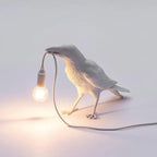 Lampa stołowa ceramiczna figurka kruka design | Corvessa
