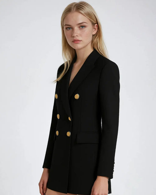 Polyester Blazer Met Lange Mouwen-Blazar-Velani-Velani