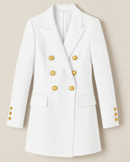 Polyester Blazer Met Lange Mouwen-Blazar-Velani-Wit-S-Velani