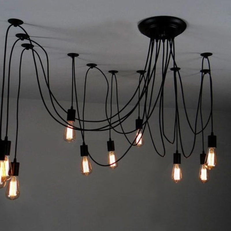 Lampa sufitowa z wieloma kloszami regulowany wielokabel metal | FlexiBeam