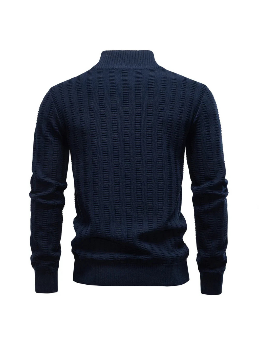 Sweter w prążki z zamkiem ćwierćdługości, bawełna ze stretchem | Jayron