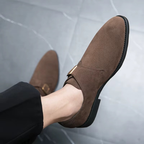 Męskie buty ze spiczastym noskiem, typu monk strap, w klasycznym stylu | Denvor