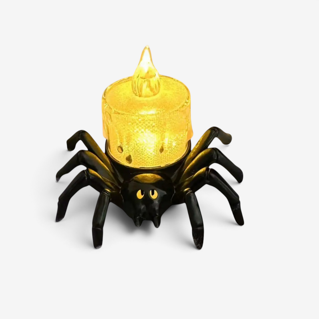 Dekoracyjny świecznik-pająk na Halloween, wykonany z tworzywa sztucznego | SpiderGlow
