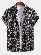 Kortærmet Skjorte Print Komfort Pasform Casual | Ravion