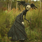 Gotisk Heksefigur med Dekorativ Stav Halloween Resin | ShadowHex