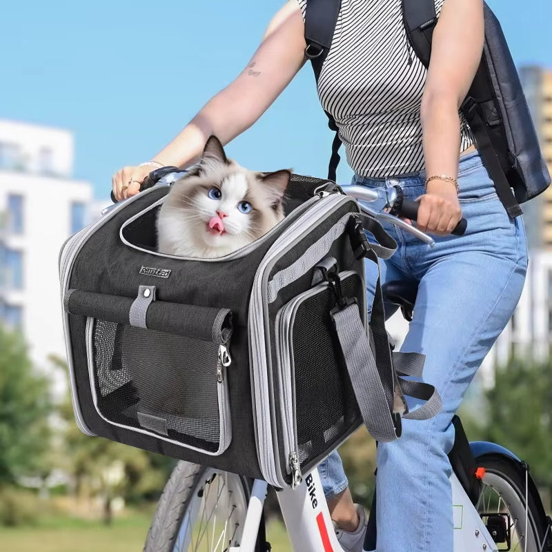 Udvidelig cykelkurv til mindre hunde og katte med ventilation | Marceau