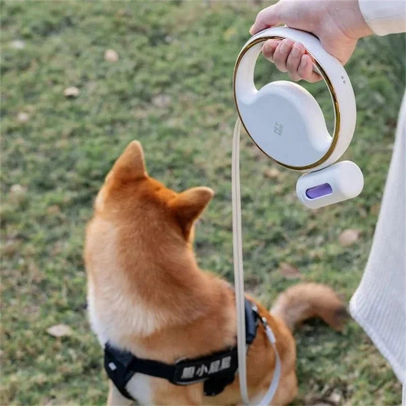 Udtrækkelig hundesnor med LED-lys poseholder og 3 meter line | Matthieu