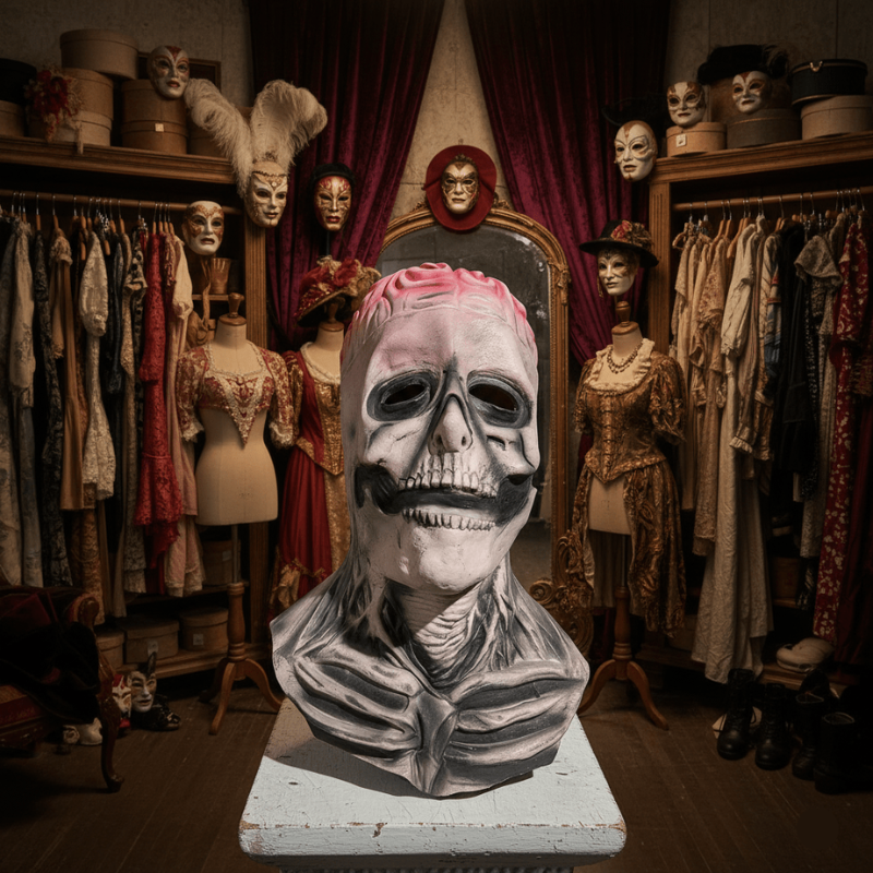Kostium lateksowy na całą twarz z maską szkieletową na Halloween | SkullForge