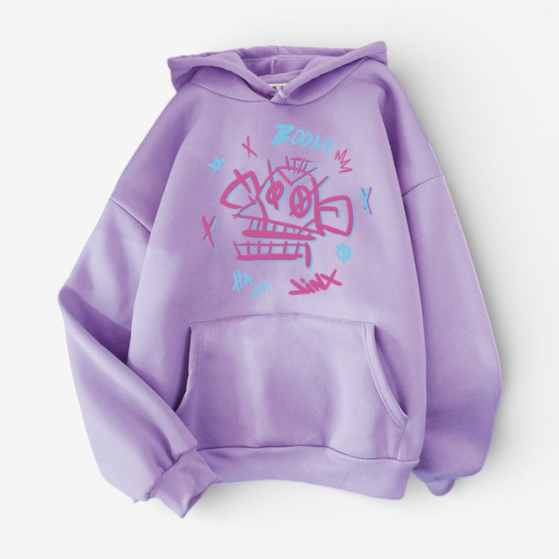 Kaelric - bluza z kapturem i nadrukiem streetwearowym