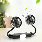 Wentylator samochodowy z podwójną obrotową głowicą i USB | DualBreeze