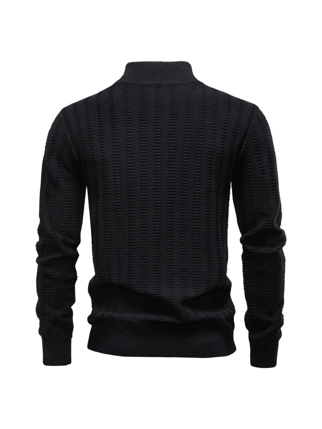 Sweter w prążki z zamkiem ćwierćdługości, bawełna ze stretchem | Jayron