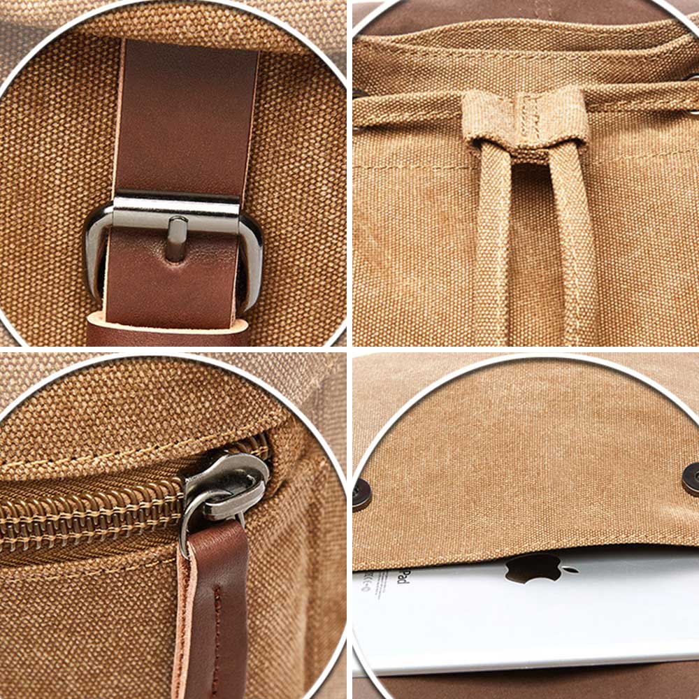 Vintage plecak płócienny duży na laptopa do szkoły pracy i podróży retro unisex | Federico