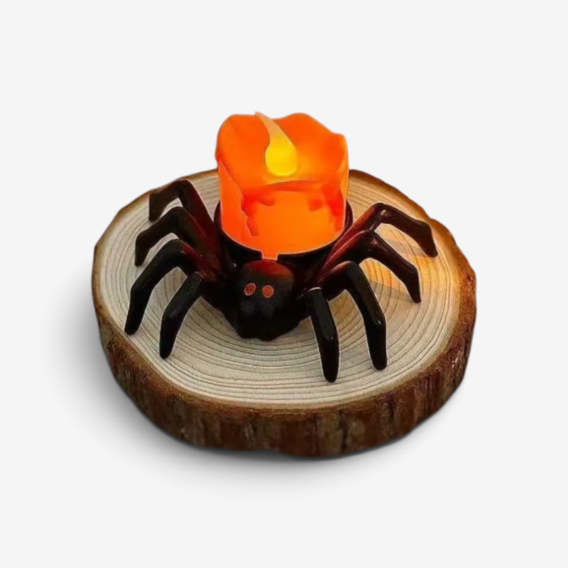 Dekoracyjny świecznik-pająk na Halloween, wykonany z tworzywa sztucznego | SpiderGlow