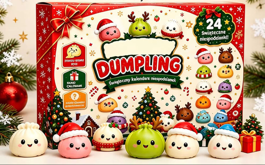 Adventskalender med 24 squishy skumlegetøj til børn | Dumplavent