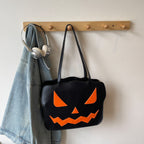 Torebka na ramię z motywem dyni, kompaktowa torba z PU na imprezy halloweenowe | Ximena