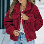 Damejakke Imiteret Pels Varm Trucker Stil | Virex