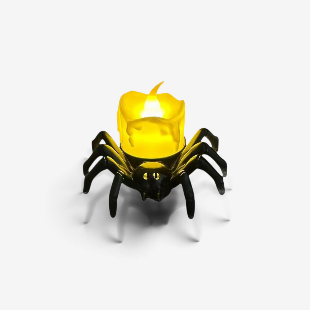 Dekoracyjny świecznik-pająk na Halloween, wykonany z tworzywa sztucznego | SpiderGlow