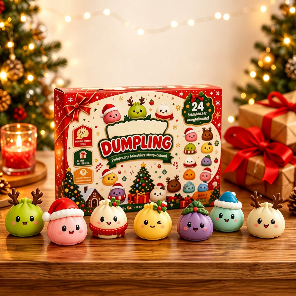 Adventskalender med 24 squishy skumlegetøj til børn | Dumplavent