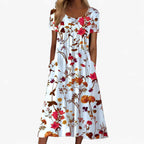 Kwiecista sukienka maxi w stylu boho o luźnym kroju | Elvara