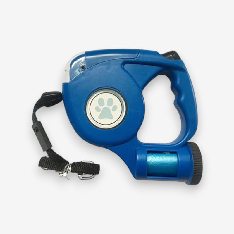 Udtrækkelig hundesnor med LED-lys poseholder nylonline og ergonomisk håndtag | Nathan