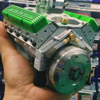 Zestaw konstrukcyjny miniaturowego silnika benzynowego V8 z metalowymi częściami i zapłonem CDI | Chargabuc