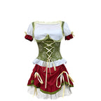Damska sukienka dirndl z długą spódnicą gorsetem sznurowanym na Oktoberfest czerwona | Delaney