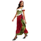 Damska sukienka dirndl z długą spódnicą gorsetem sznurowanym na Oktoberfest czerwona | Delaney