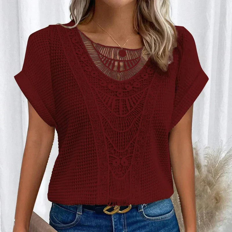 Damski top o przewiewnym, luźnym kroju, elegancki | Virella