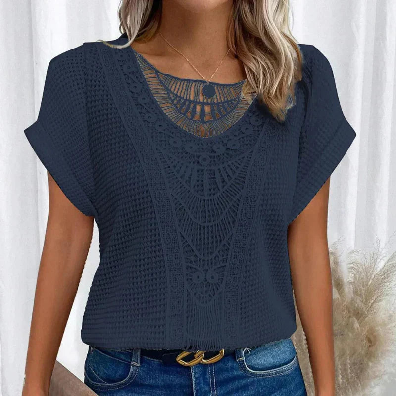 Damski top o przewiewnym, luźnym kroju, elegancki | Virella
