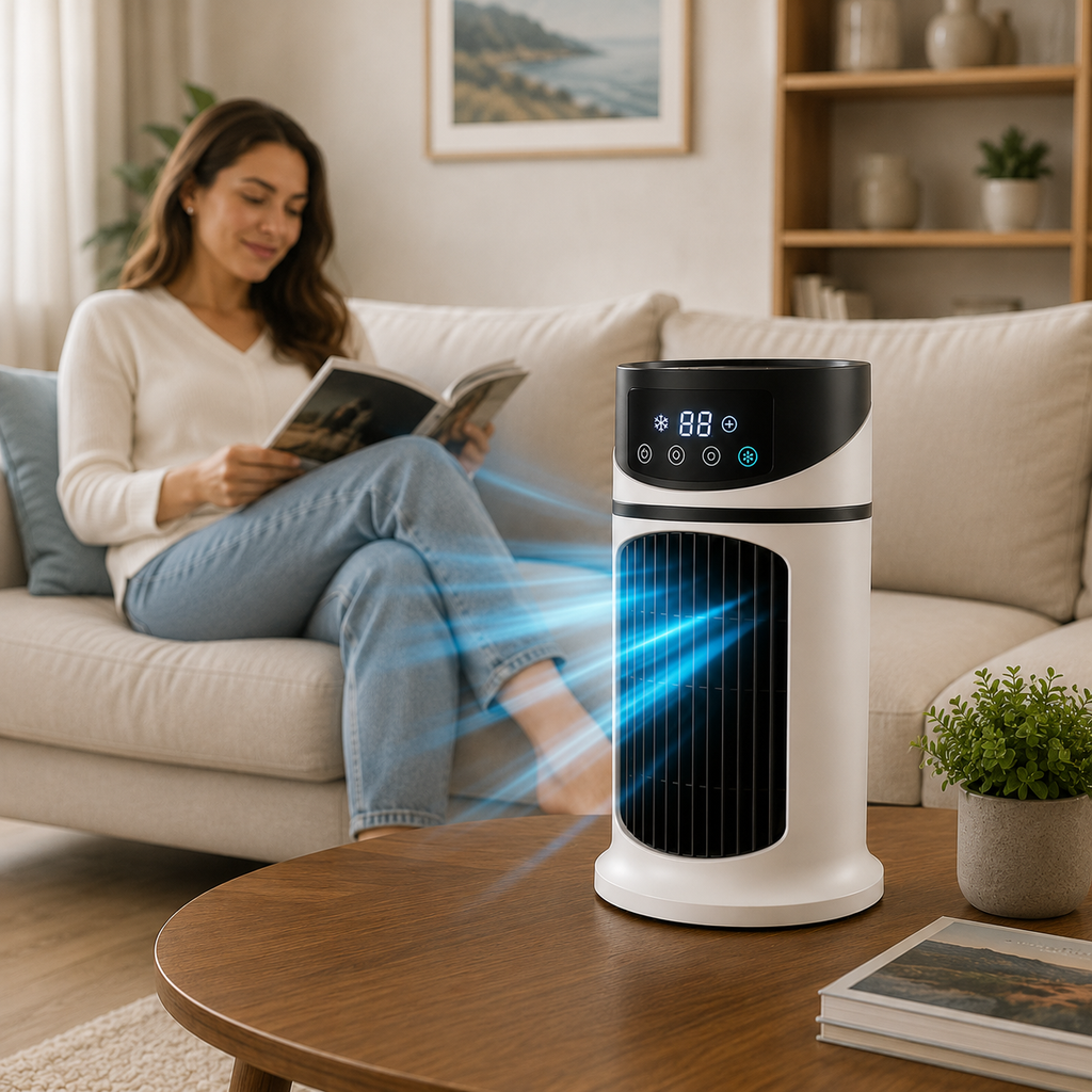 Stołowy klimatyzer z wyświetlaczem LED, USB | AeroNest