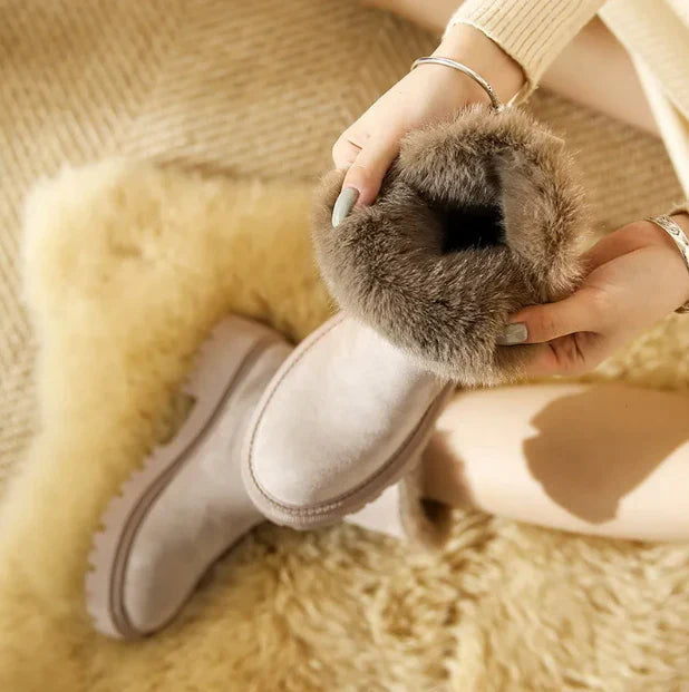 Forede vinterstøvler til kvinder med kunstpels slip-on og gummisål | Océane