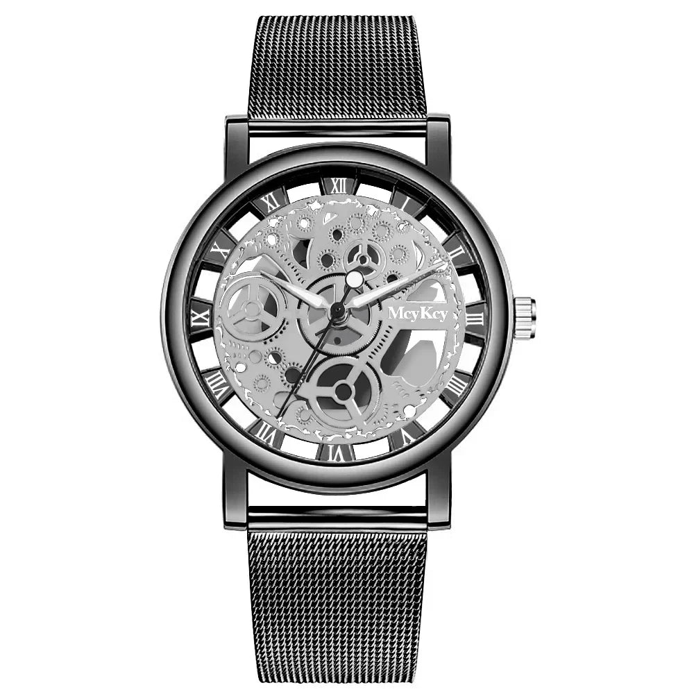 Elegant dameur med meshrem og romertal