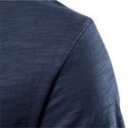 Orvex Linen Męski bawełniany T-shirt z krótkim rękawem i okrągłym dekoltem, swobodny na lato