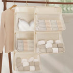 Hængende garderobeorganizer med netlommer lynlås foldbart pladsbesparende design | Ninon