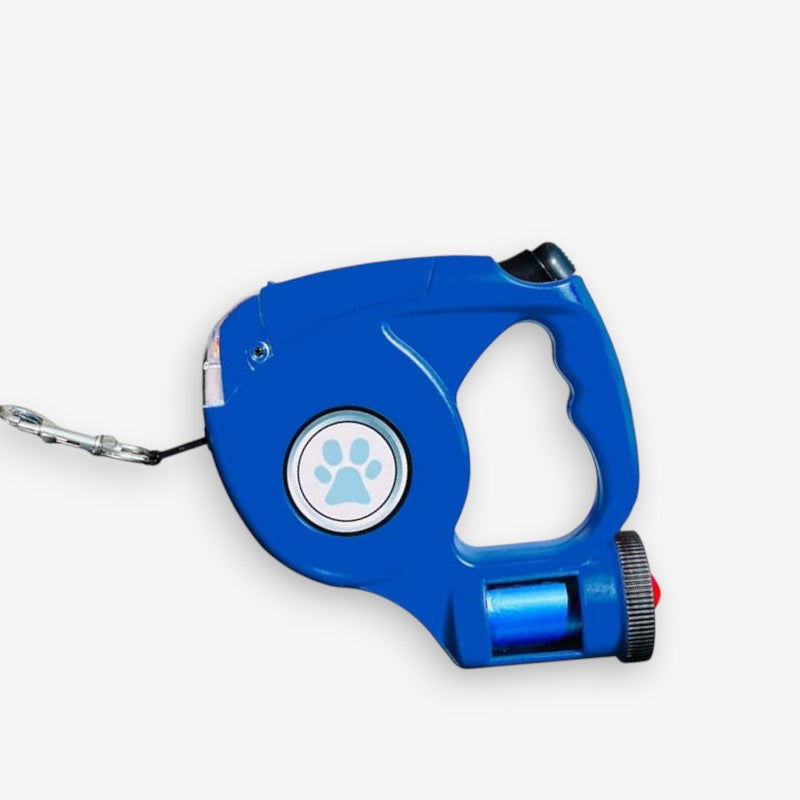 Udtrækkelig hundesnor med LED-lys poseholder nylonline og ergonomisk håndtag | Nathan